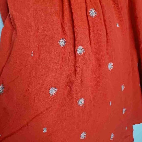 FREE PEOPLE sweet Tennessee Boho embroidered dress in red size S - Picture 3 of 15